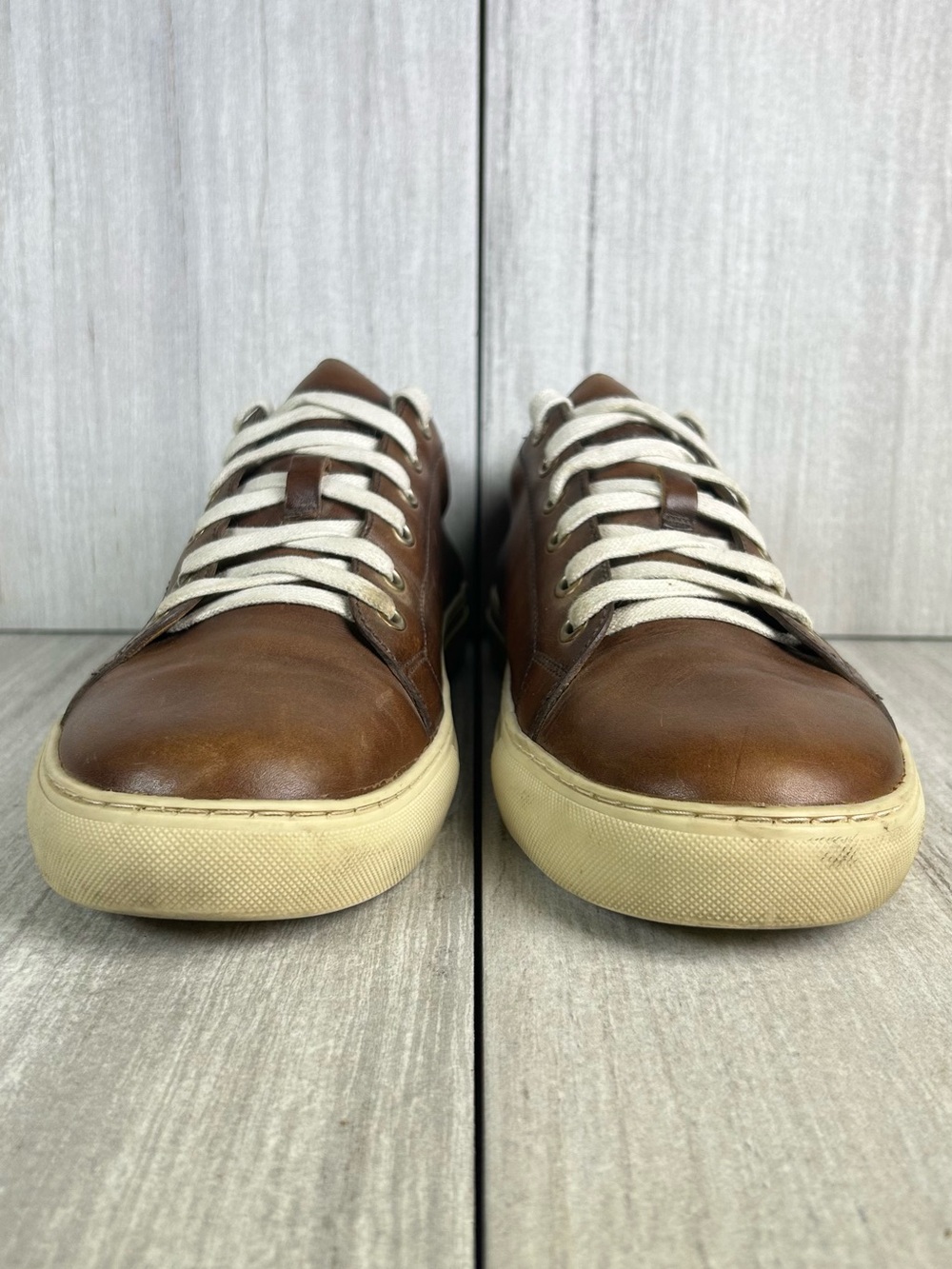 Peter Millar Brown Leather Casual Lace Up Sneaker Dress Shoe Men’s Size 10.5 - Picture 6 of 11